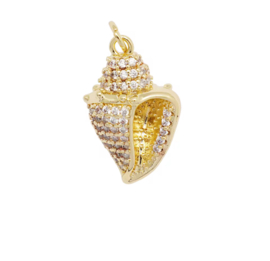 Bedel zirkonia schelp Goud