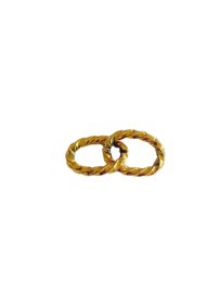 Tussenstuk oval twist  stainless steel Goud  5 stuks