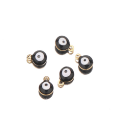 Bedel oog Goud - zwart stainless steel 5 stuks