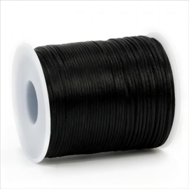 Satijn koord 1,5 mm zwart