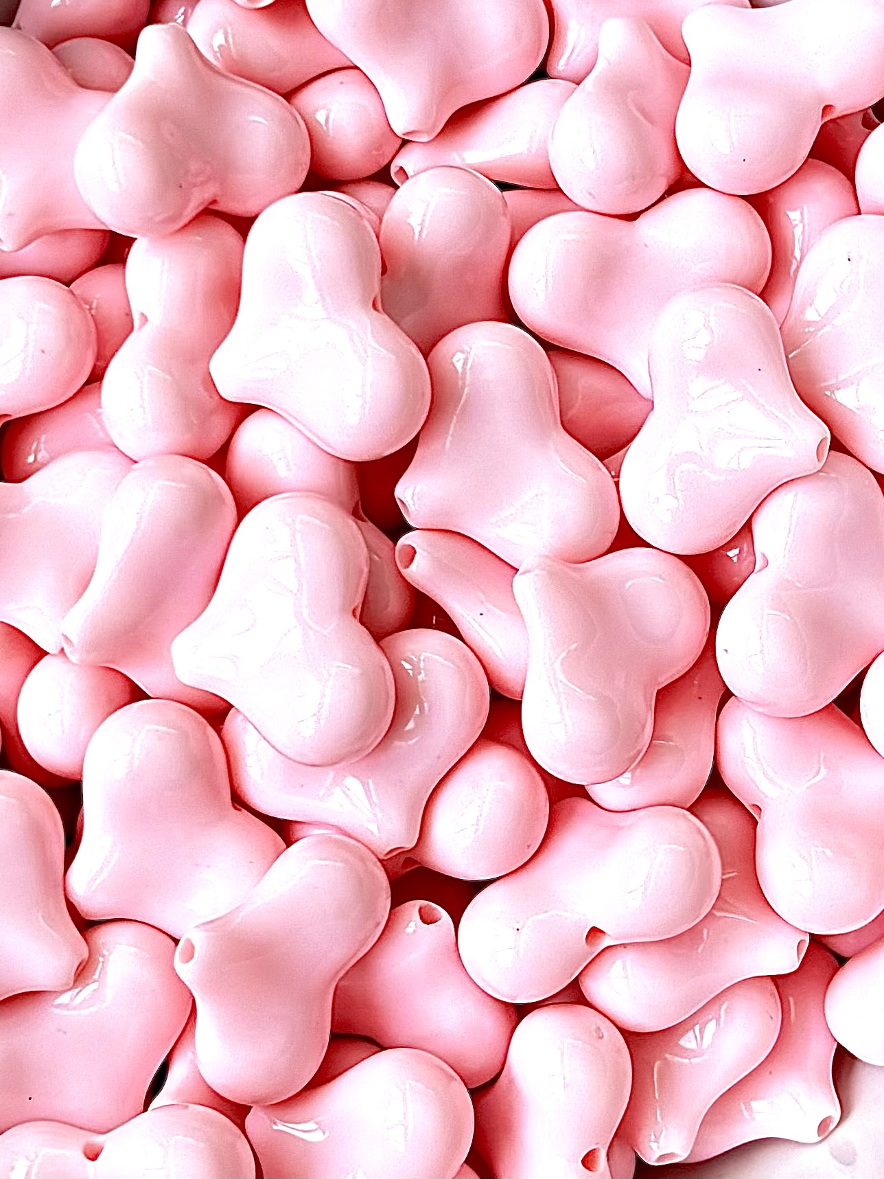 Acryl kralen hart roze 100 gram