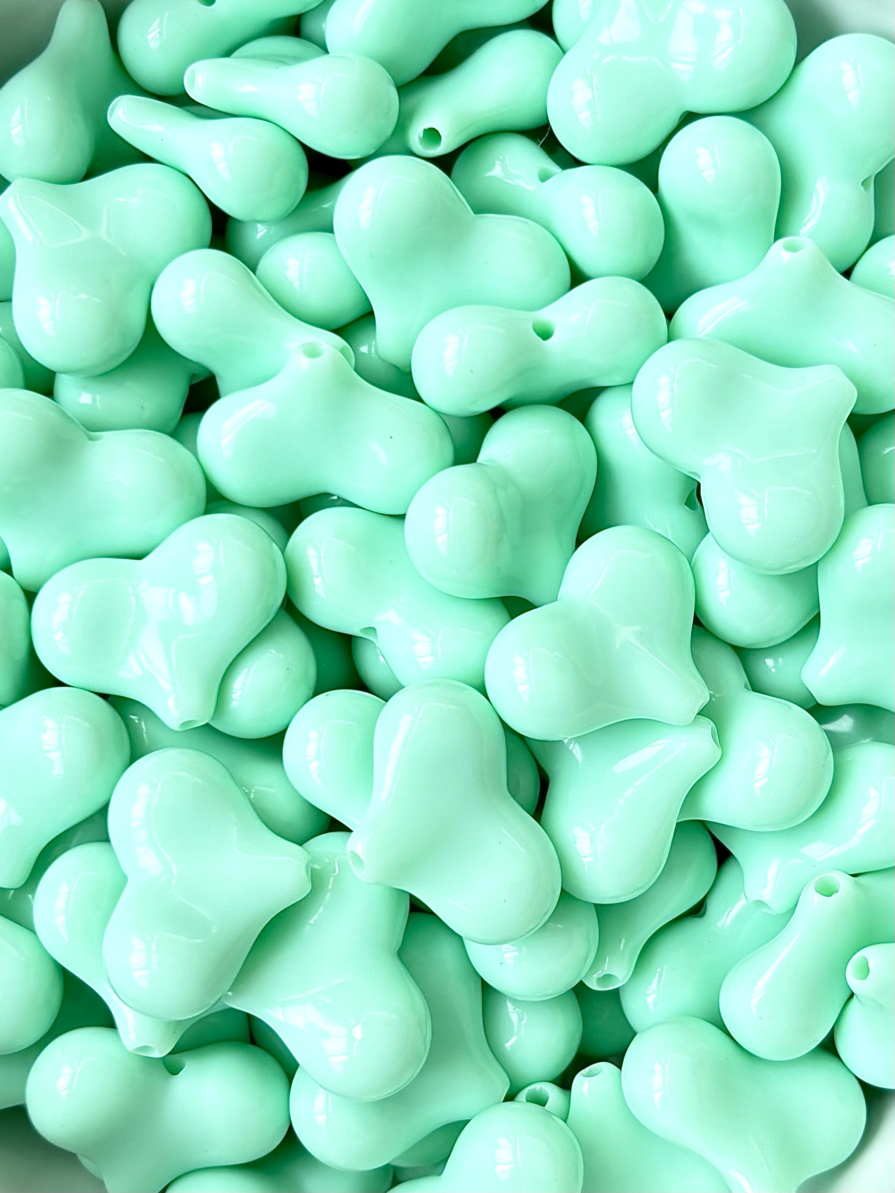 Acryl kralen hart turquoise 100 gram
