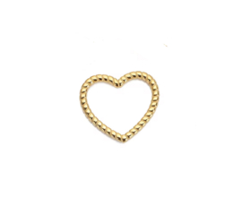 Tussenstuk heart twisted Stainless steel Goud