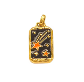 Bedel / hanger tarot Goud - Zwart - Oranje