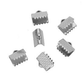 Eindkapje/ lintklem 10,5mm zilver stainless steel 5 stuks