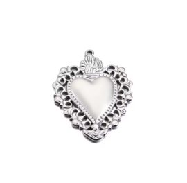 Bedel heart Luxe stainless steel zilver