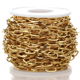Ketting / jasseron 6x12mm Goud