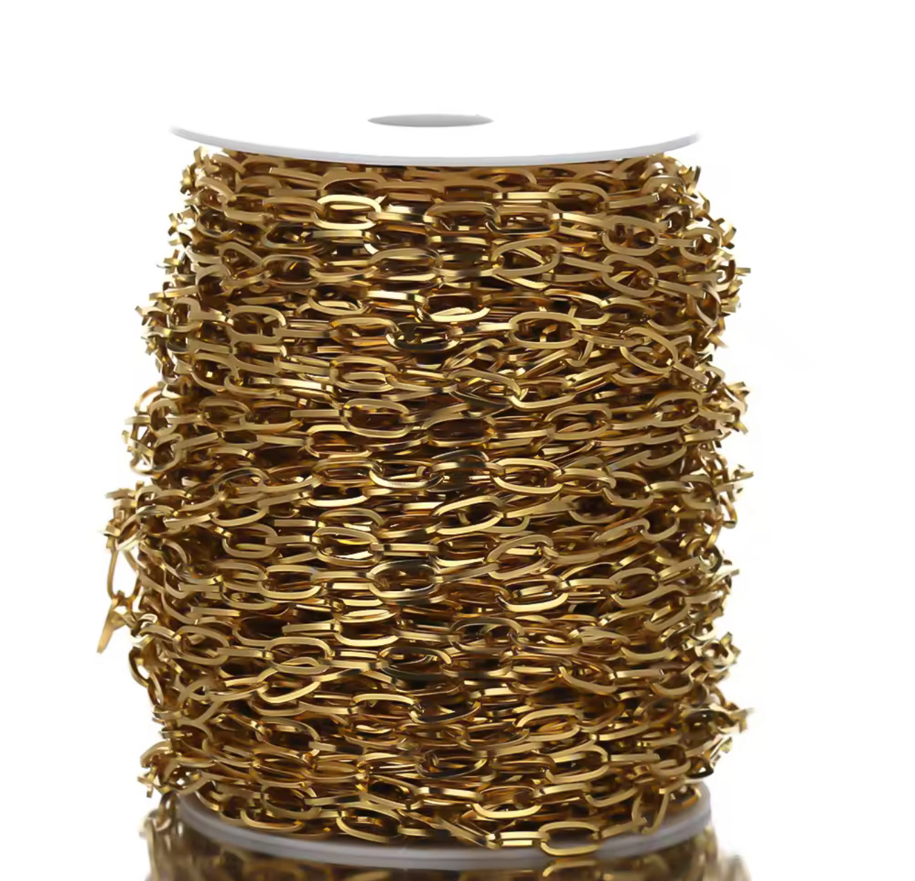 Jasseron / ketting ovale schakel 7x14mm stainless steel Goud