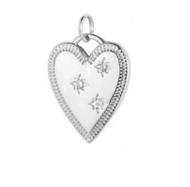Bedel zirkonia Heart & stars Zilver