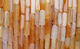 Natuursteen kralen 4x13mm tubes Gele Jade 29 stuks