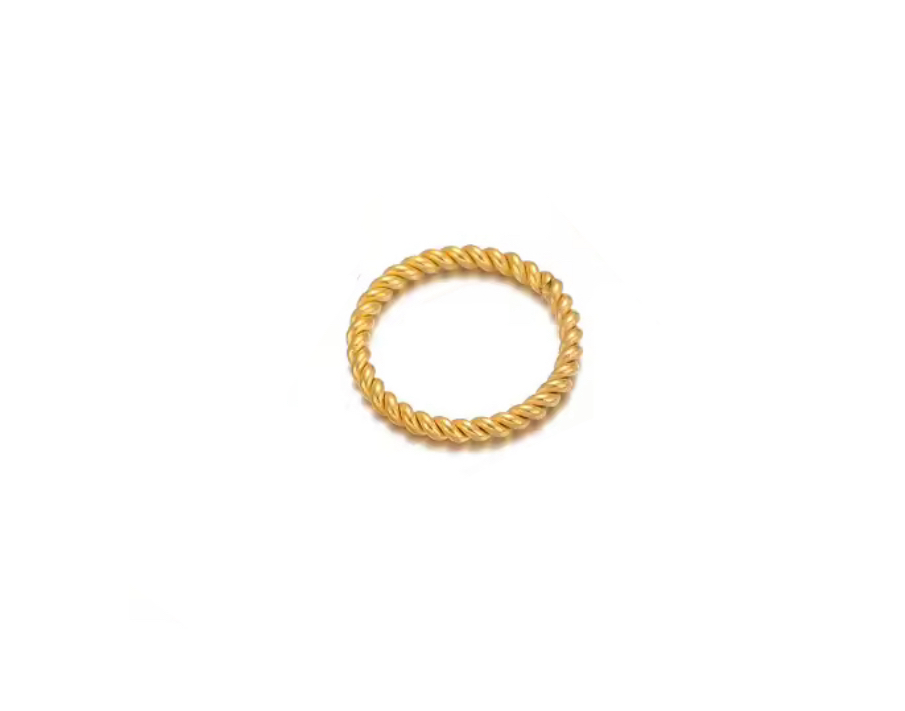 Tussenstuk twisted circle Goud  stainless steel  5 stuks