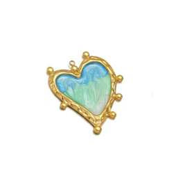 Bedel colorfull heart stainless steel Gold - Blue - Green