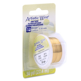 Artistic wire 32 Ga. 0,20mm tarnish resistant brass 27,4 meter