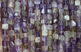 Natuursteen kralen cubes 4x4mm amethist