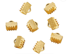 Eindkapje / lintklem 6.5mm Stainless steel Goud 5 stuks