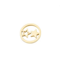 Tussenstuk stars stainless steel Goud 2 stuks