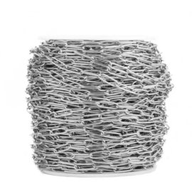 Jasseron / ketting 4x12mm zilver stainless steel