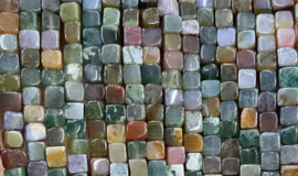 Natuursteen kralen cubes 4x4mm India Agaat