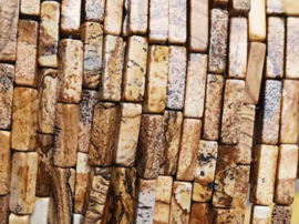 Natuursteen tubes 4x13mm picture stone tubes 29 stuks