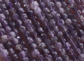 Natuursteen kralen cubes 4mm facet geslepen Amethist