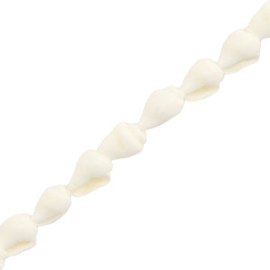 Trompet schelpjes / wulkjes wit per streng