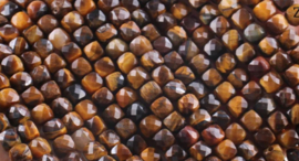 Natuursteen kralen 4mm facet cubes tijgeroog