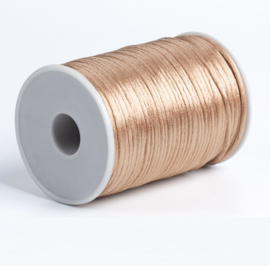Satijn koord 2,5mm soft champagne