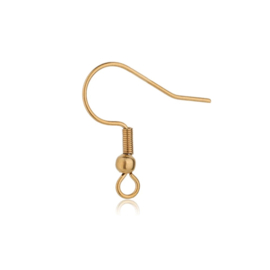 Oorhaakje stainless steel Goud