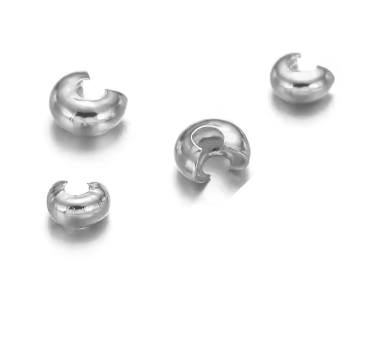 Knijpkraal verberger 3mm stainless steel zilver 25stuks