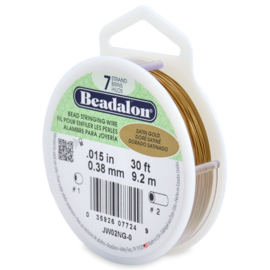 Beadalon 7 draads rijgdraad 0,38 Satin gold