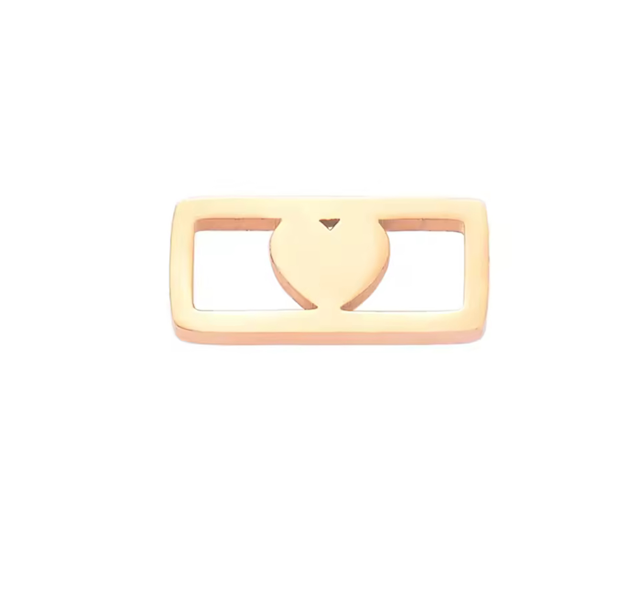 Tussenstuk stainless steel heart Gold