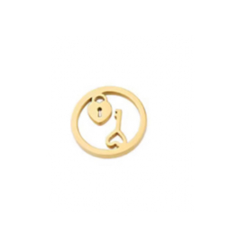 Tussenstuk heart & lock stainless steel Goud 2 stuks