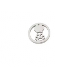Tussenstuk honden pootjes stainless steel zilver 2 stuks