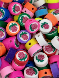 Polymeer kralen rozen mix 20 stuks