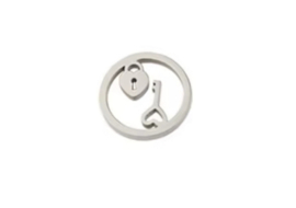 Tussenstuk heart & lock stainless steel Zilver 2 stuks