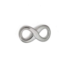 Tussenstuk infinity stainless steel zilver 2 stuks