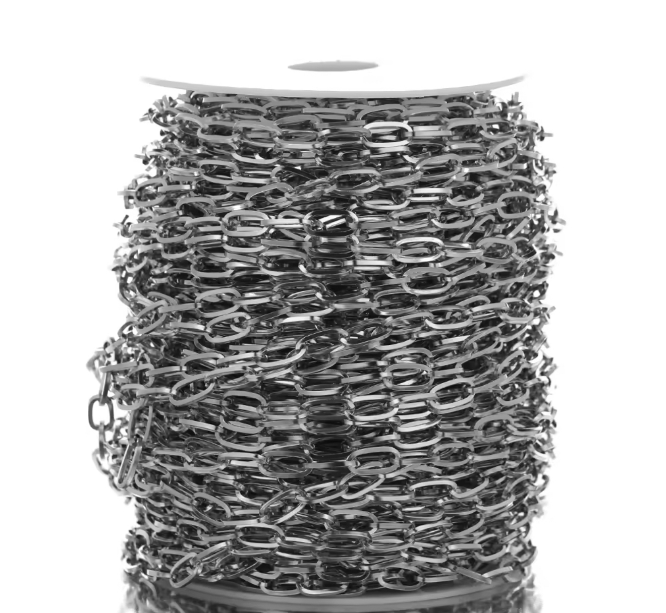 Jasseron / Ketting ovale schakel 7x14mmstainless steel zilver
