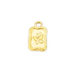 Bedel tag butterfly Stainless steel Goud