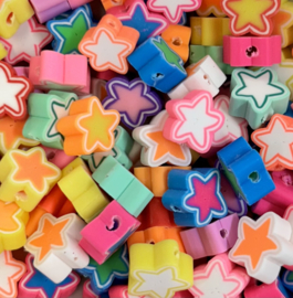 Polymeer kralen stars mix 20 stuks