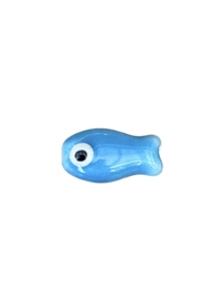 Keramiek kraal vis  Blauw  4 stuks