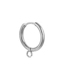 Oorbellen met oogje horizontaal 12mm stainless steel zilver