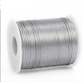 Satijn koord 2,5 mm zilver