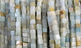 Natuursteen kralen cubes 4x4 Amazoniet