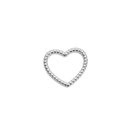 Tussenstuk heart twisted stainless steel zilver