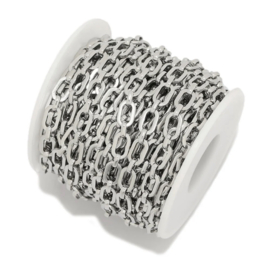 Schakel jasseron 6,5mm zilver stainless steel
