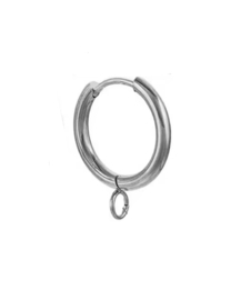Oorbellen met oogje verticaal 12mm stainless steel zilver