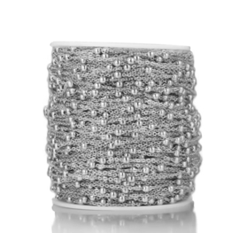 Jasseron / ketting 2mm met bolletjes zilver stainless steel