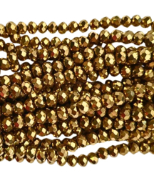 Facet kralen gold metallic 6mm
