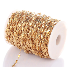 Hartjes jasseron / ketting Goud stainless steel ( Rvs )