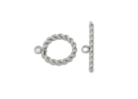 Sluiting twisted zilver stainless steel